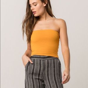 SOLD Tilly’s White Fawn Tube Top (Mustard)